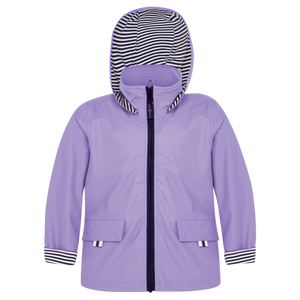Purple Raincoat with stripe lining