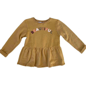 Bella and Lace Mustard Girls Winter Top