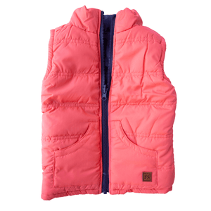 Navy and coral girls vest 
