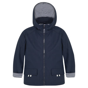 Navy Raincoat for Children Stripe lining 