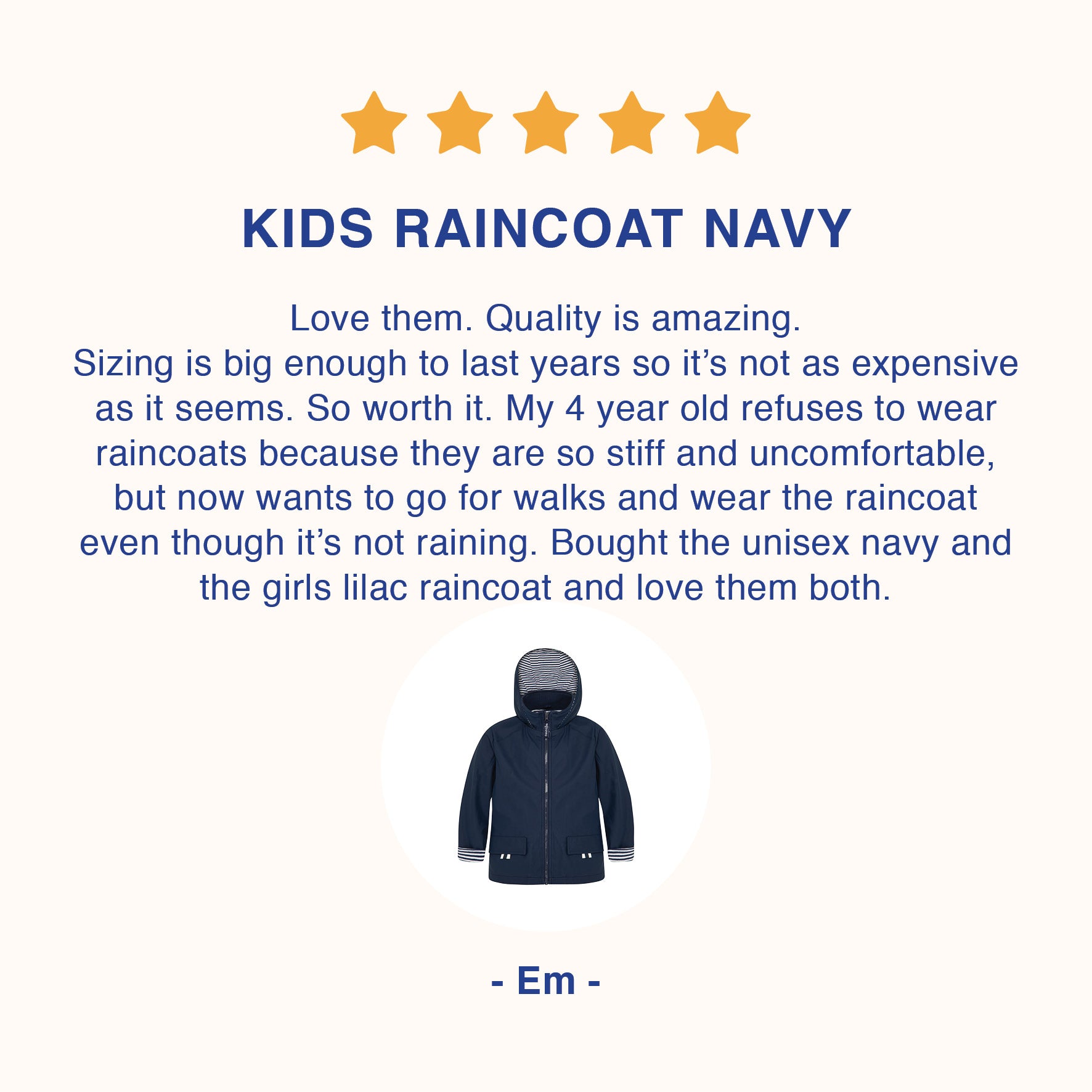 Kids raincoat customer review