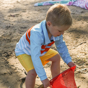 Toddler Fishing Shirt Blue Orange Stripe