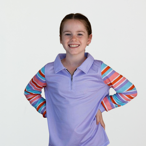 Purple Stripe Fishing Shirt for Girls