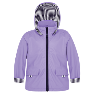  Purple Raincoat with stripe lining