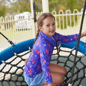 Stylish Girls Fishing Shirt with Flamingo