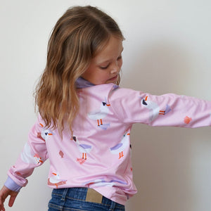 Pink Girls Fishing shirt with seagull