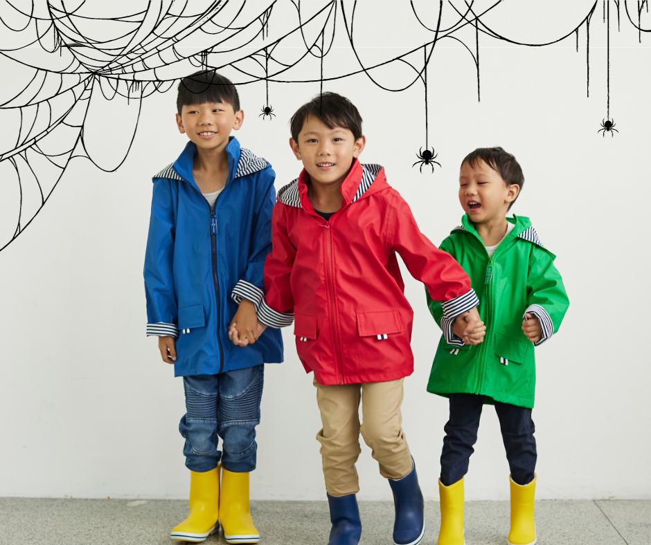 Kids Rainboots and Matching Raincoats 