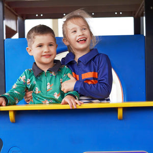 UPF rated long sleeve kids polo 