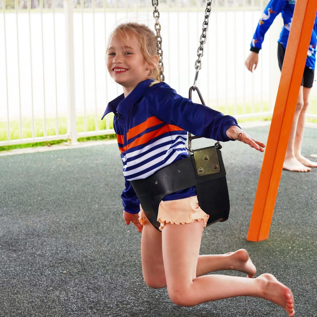 Navy and orange kids fishing shirt