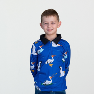 Sun Safe Shirt for Kids and Toddlers with Pelican Design Australia