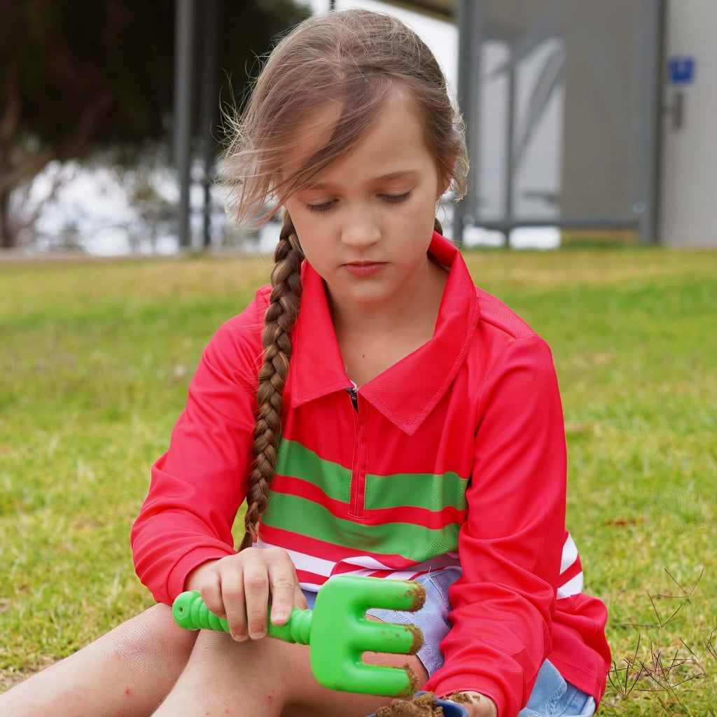 Pink and Green Stripe Lightweight polo