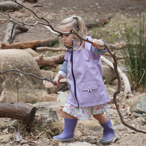 Purple Raincoat and Gumboot Set