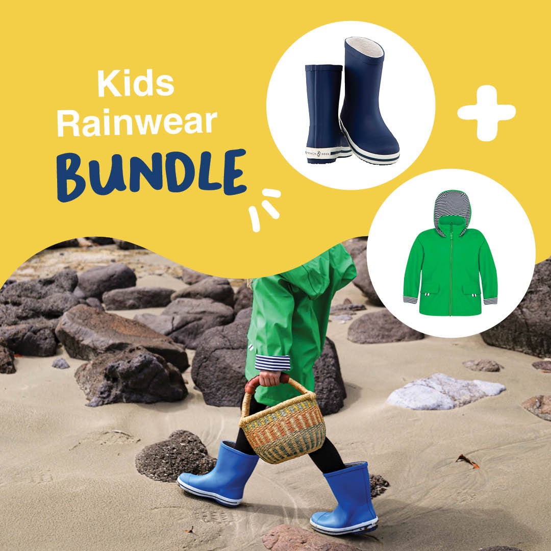 Kids raincoat and rain boots bundle