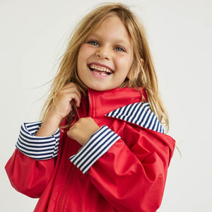 Childrens Raincoat with Stripe Cotton Lining