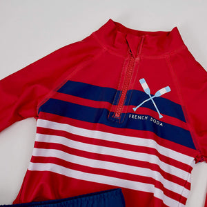 Red Boys Long Sleeve Swimming Top